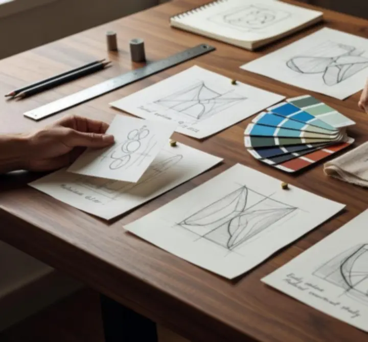 Conceptual development with sketches and digital mood boards