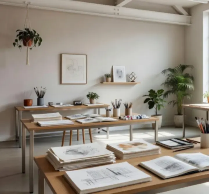 Interior view of MUZA LAB LTD's serene, modern studio in Notting Hill